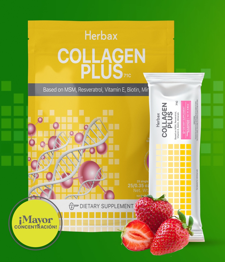 COLLAGEN PLUS STRAWBERRY 71C-04: Powder for Healthy Hair, Beautiful Skin, and Nail Support- with Vitamin C, Acai, and Biotin. 30 Sachet Count