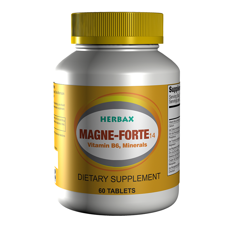 MAGNE FORTE 14- Bone Strength - Plant-Based Calcium, Magnesium, Potassium, Vitamin D3, VIT C, K2 - GMO, Soy, Gluten Free Ingredients - Whole Food Supplement for Bone Health